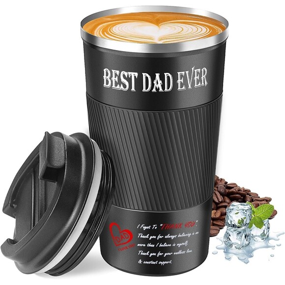 Coffee Travel Mug Fathers Day Birthday Dad Gift from Daughter Son Wife 17 oz - Picture 1 of 4